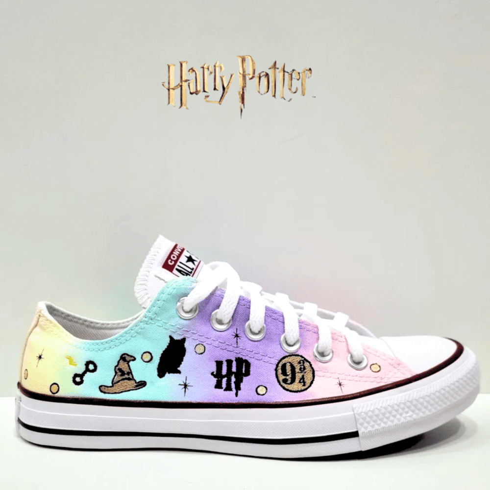Exclusive: HP Custom All Star Shoes and Sneakers Handmade Embroidery + *FREE GIFTS 1x Pair of Socks* - LIMITED EDITION