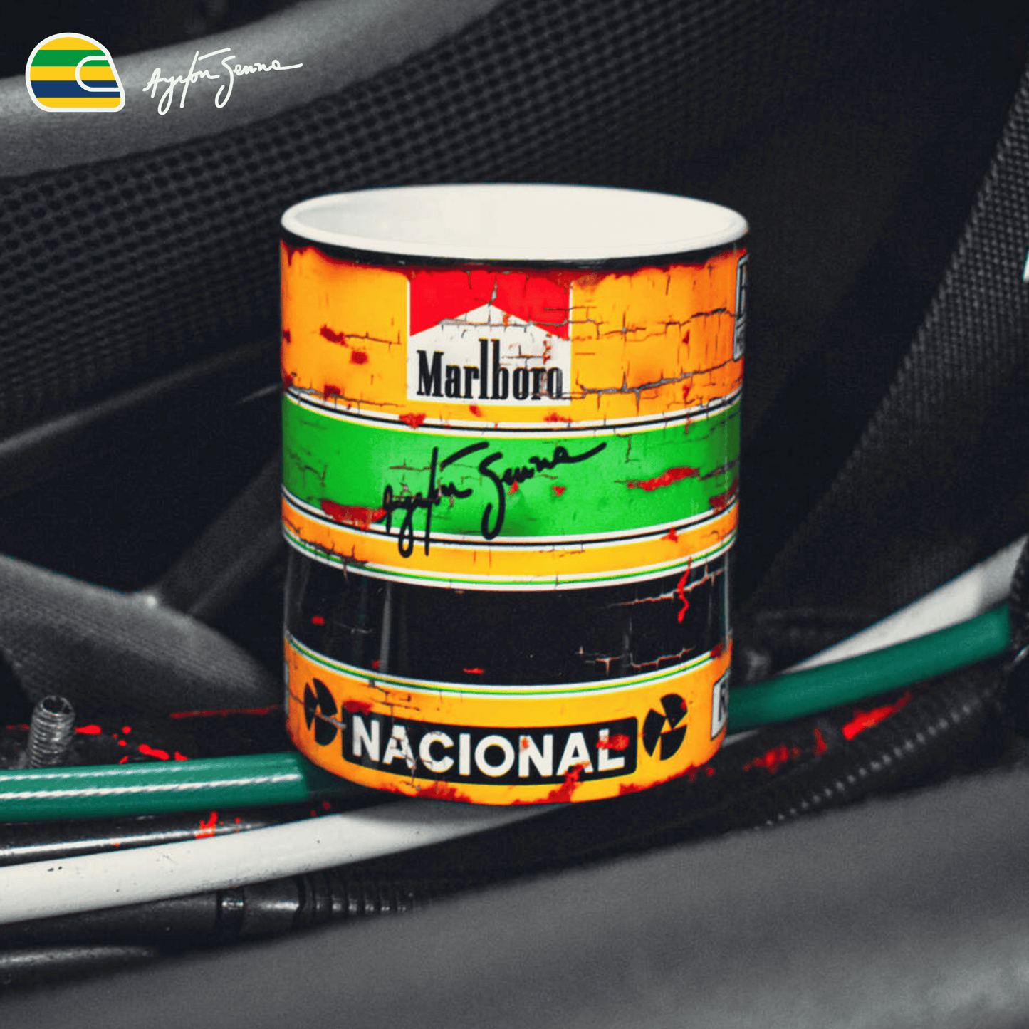 Exclusive: 3D Frame Senna Win GP Brazil 1991 Miniature 1/43 McLaren MP4 20x20cm + *GIFTS 1x Mug* - LIMITED EDITION