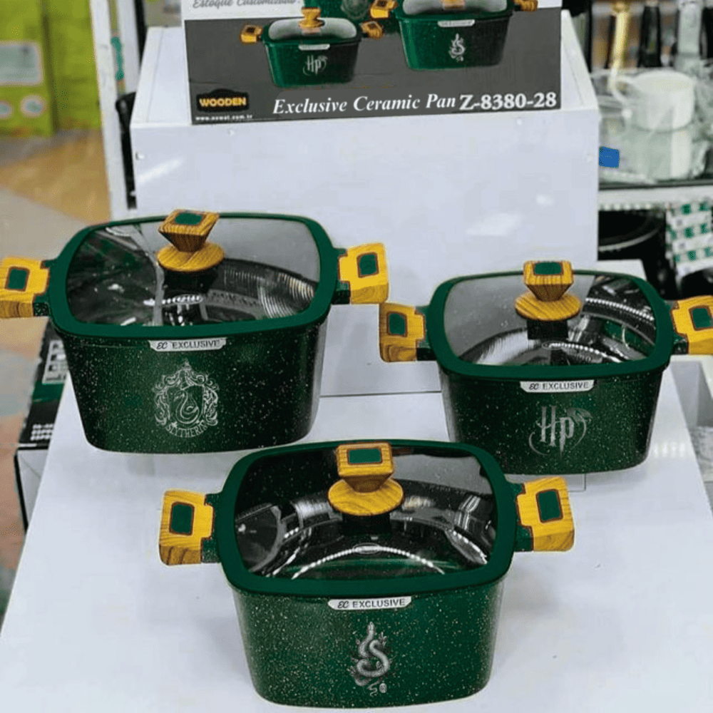 Exclusive: Set 3x pcs HP Custom Ceramic Nonstick Cookware + *FREE GIFTS 8x HP Wooden Spoons* - LIMITED EDITION