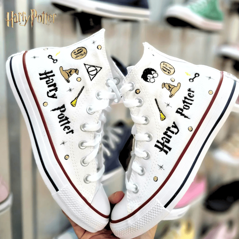 Exclusive: HP Custom All Star Shoes and Sneakers Handmade Embroidery + *FREE GIFTS 1x Pair of Socks* - LIMITED EDITION