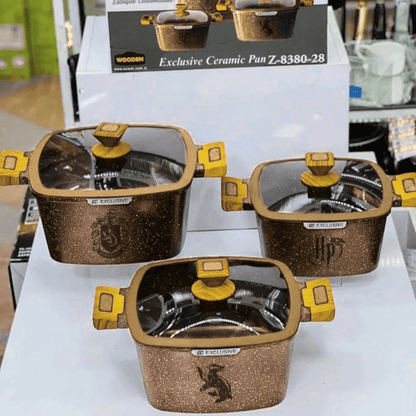 Exclusive: Set 3x pcs HP Custom Ceramic Nonstick Cookware + *FREE GIFTS 8x HP Wooden Spoons* - LIMITED EDITION
