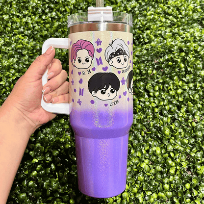 Exclusive: Customized BTS BT21 Quencher Tumbler 40 oz / 1.2L + *GIFTS Set 8x Coasters* - LIMITED EDITION