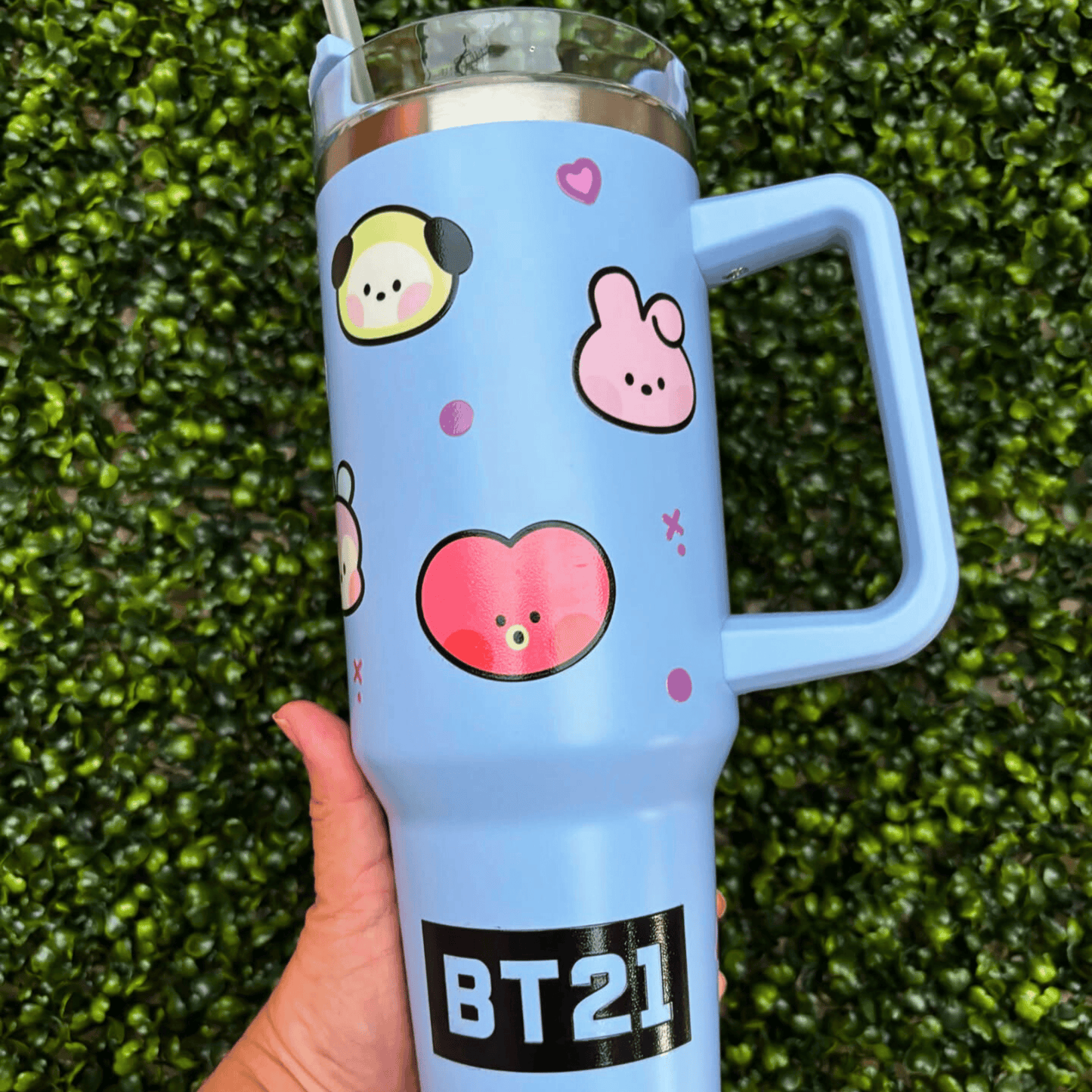 Exclusive: Customized BTS BT21 Quencher Tumbler 40 oz / 1.2L + *GIFTS Set 8x Coasters* - LIMITED EDITION