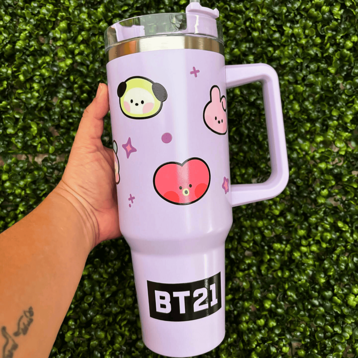 Exclusive: Customized BTS BT21 Quencher Tumbler 40 oz / 1.2L + *GIFTS Set 8x Coasters* - LIMITED EDITION