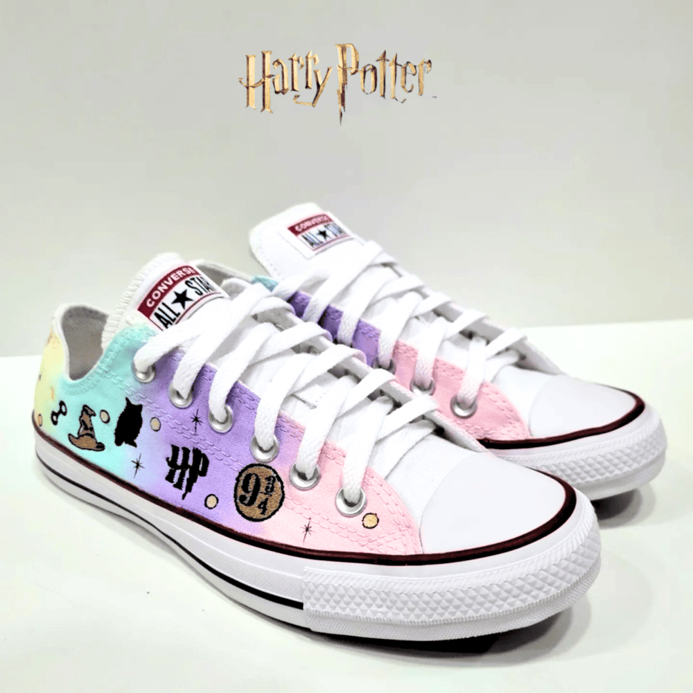 Exclusive: HP Custom All Star Shoes and Sneakers Handmade Embroidery + *FREE GIFTS 1x Pair of Socks* - LIMITED EDITION