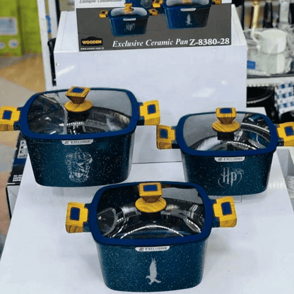 Exclusive: Set 3x pcs HP Custom Ceramic Nonstick Cookware + *FREE GIFTS 8x HP Wooden Spoons* - LIMITED EDITION