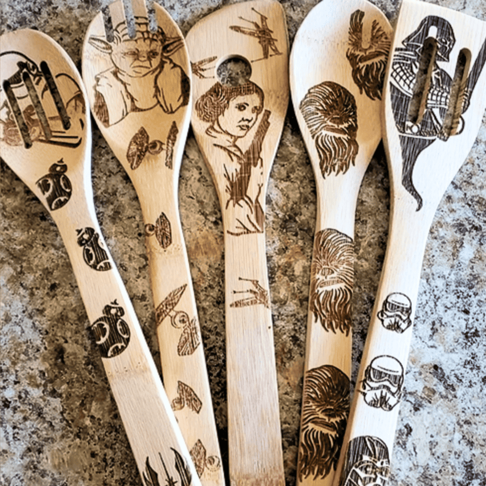 Exclusive: Set 3x pcs SW and Mandalorian Custom Ceramic Nonstick Cookware + *FREE GIFTS 5x SW Wooden Spoons* - LIMITED EDITION