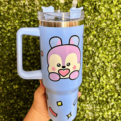 Exclusive: Customized BTS BT21 Quencher Tumbler 40 oz / 1.2L + *GIFTS Set 8x Coasters* - LIMITED EDITION