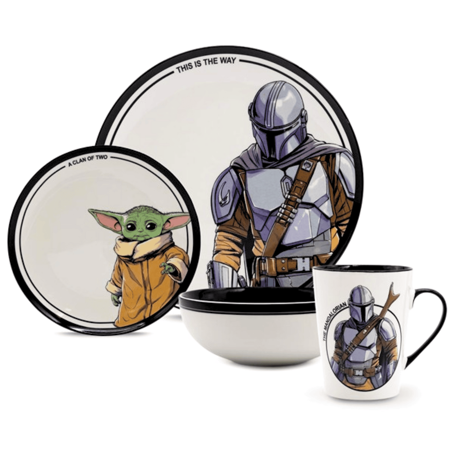 Exclusive: The Mandalorian Signature Custom Dinnerware Set 16x pcs + *GIFTS 5x Coasters* - LIMITED EDITION