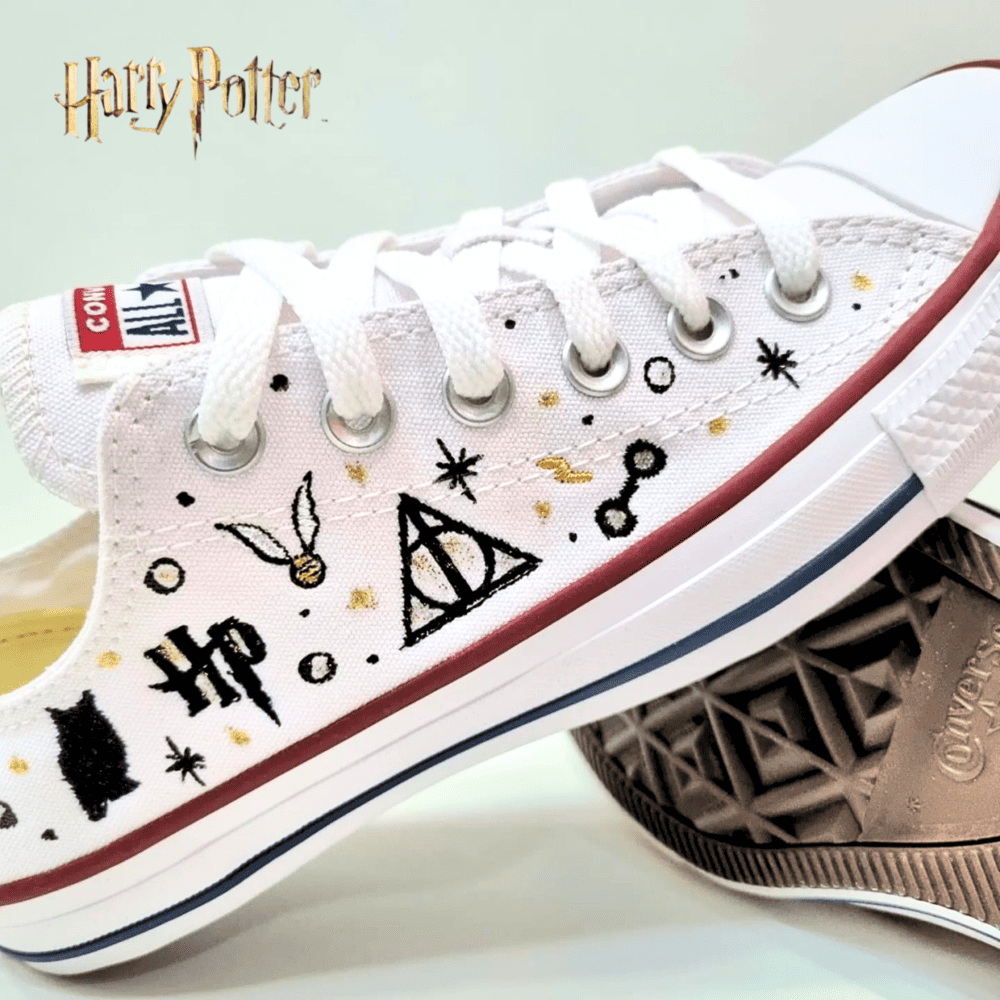 Exclusive: HP Custom All Star Shoes and Sneakers Handmade Embroidery + *FREE GIFTS 1x Pair of Socks* - LIMITED EDITION
