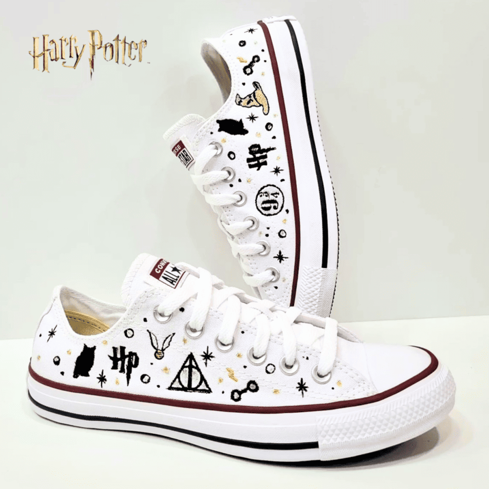 Exclusive: HP Custom All Star Shoes and Sneakers Handmade Embroidery + *FREE GIFTS 1x Pair of Socks* - LIMITED EDITION