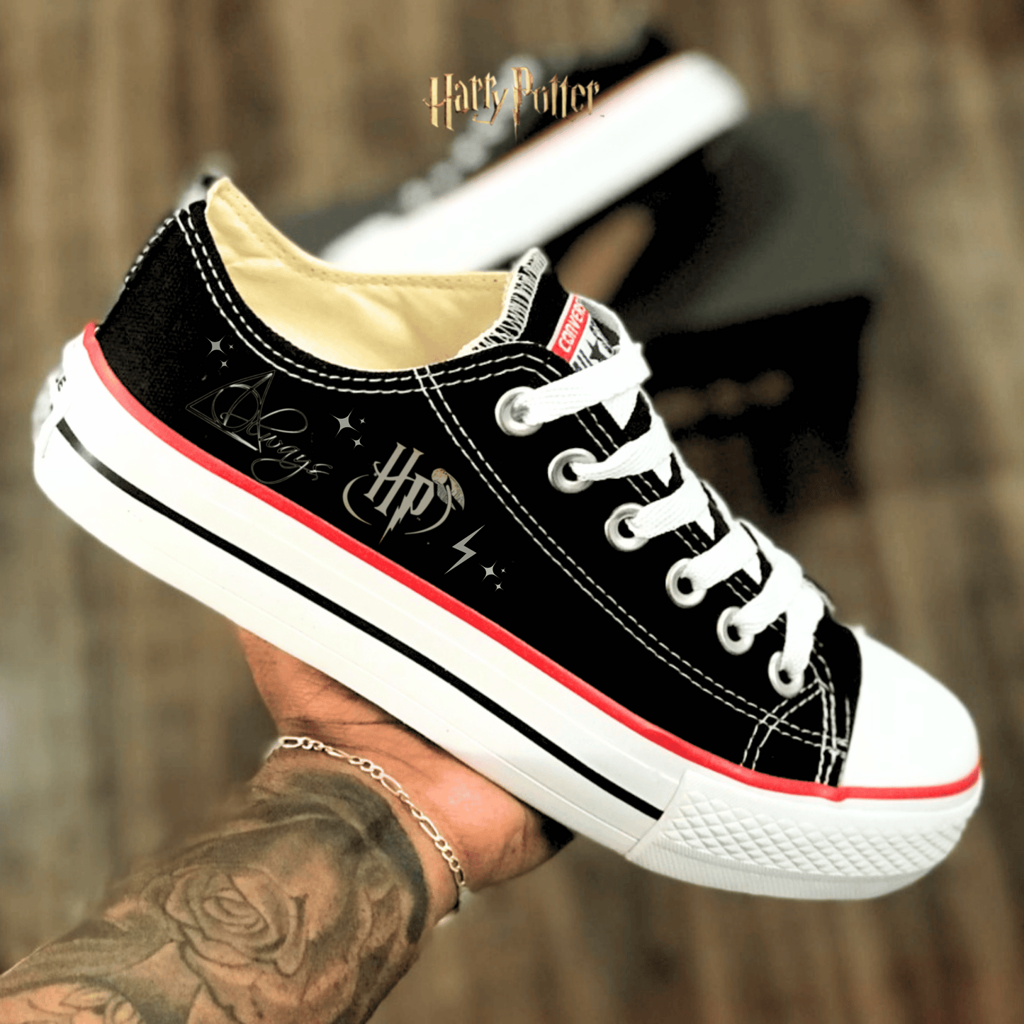 Exclusive: HP Custom All Star Shoes and Sneakers Handmade Embroidery + *FREE GIFTS 1x Pair of Socks* - LIMITED EDITION