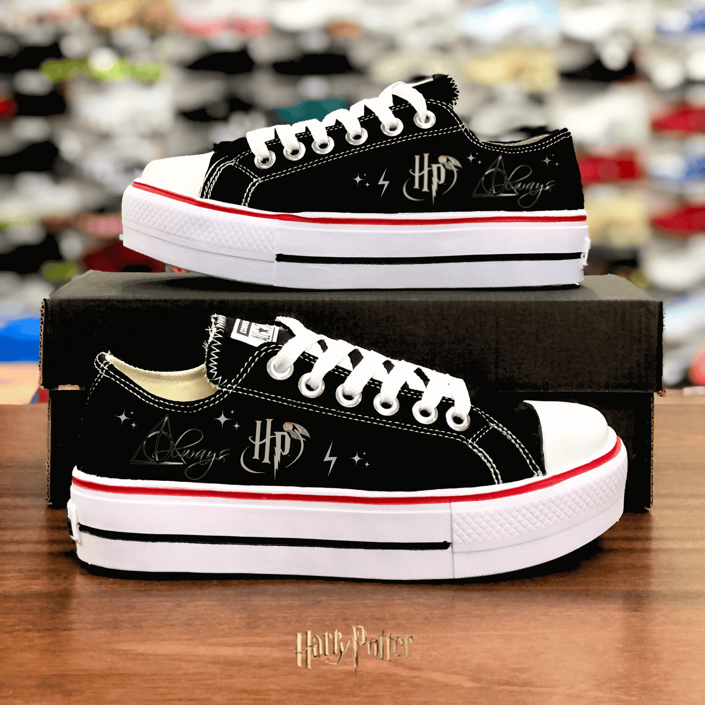 Exclusive: HP Custom All Star Shoes and Sneakers Handmade Embroidery + *FREE GIFTS 1x Pair of Socks* - LIMITED EDITION