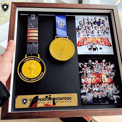 Exclusive: Wooden Frame Medal Glorioso Multi Champion 2024 Brasileirão and Libertadores 33x33cm + *GIFTS 1x Mug* - LIMITED EDITION