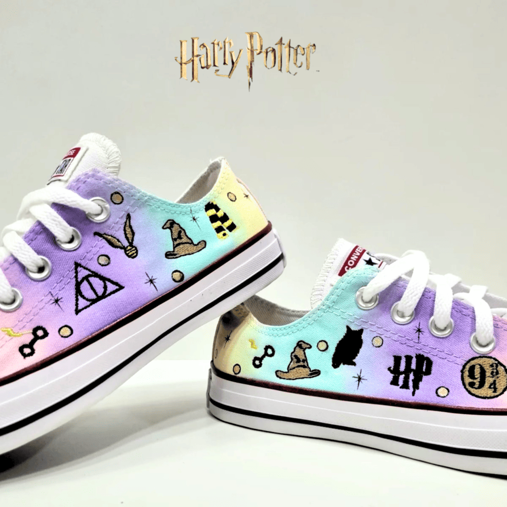 Exclusive: HP Custom All Star Shoes and Sneakers Handmade Embroidery + *FREE GIFTS 1x Pair of Socks* - LIMITED EDITION