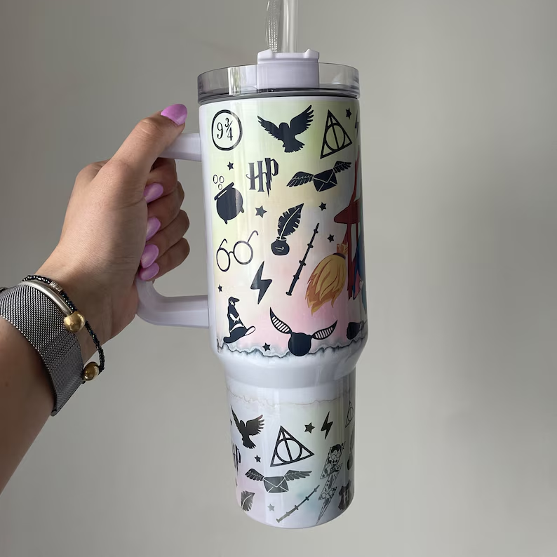 Exclusive: Customized HP STLY Quencher Tumbler 40 oz / 1.2L + *FREE GIFTS Set 5x Straw Covers* - LIMITED EDITION