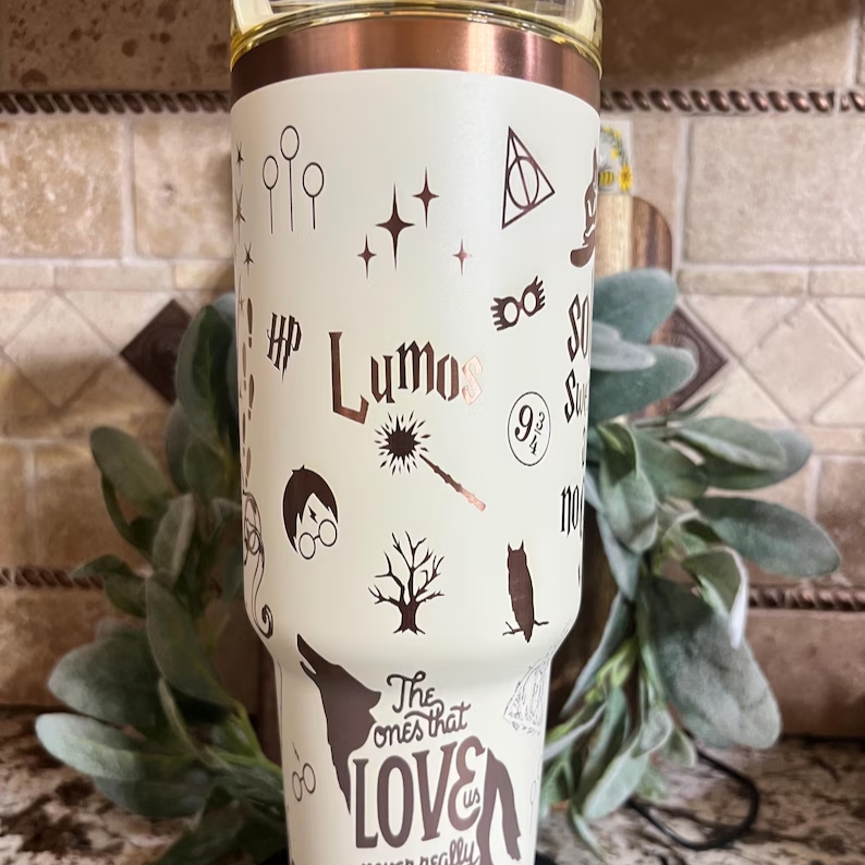 Exclusive: Customized HP STLY Quencher Tumbler 40 oz / 1.2L + *FREE GIFTS Set 5x Straw Covers* - LIMITED EDITION